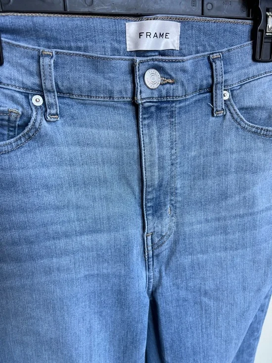 FRAME Le High Flare Raw After Jeans in Light Blue Wilson Wash size 30 - Picture 4 of 8